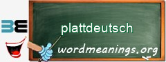 WordMeaning blackboard for plattdeutsch